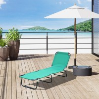 Outsunny Folding Chaise Lounge Pool Chairs, Outdoor Sun Tanning Chairs With 5-Level Reclining Back, Steel Frame For Beach, Yard, Patio, Green