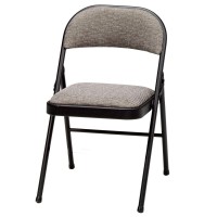 Meco Sudden Comfort Deluxe Metal Fabric Padded Folding Chairs Dining Chairs Set, Ideal For Indoor Special Occasions Or Outdoor Events, Set Of 4, Black
