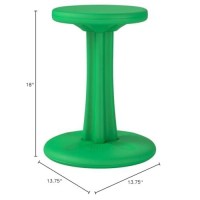 Kore Kids Pre-Teen Wobble Chair - Flexible Seating Stool For Classroom, Home & School, Add/Adhd - Made In The Usa - Age 10-11, Grade 5-6, Green (18.7In)