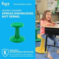 Kore Kids Pre-Teen Wobble Chair - Flexible Seating Stool For Classroom, Home & School, Add/Adhd - Made In The Usa - Age 10-11, Grade 5-6, Green (18.7In)