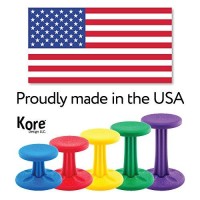 Kore Kids Pre-Teen Wobble Chair - Flexible Seating Stool For Classroom, Home & School, Add/Adhd - Made In The Usa - Age 10-11, Grade 5-6, Green (18.7In)