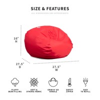 Big Joe Classic Bean Bag Chair Red Smartmax Durable Polyester Nylon Blend 2 Feet Round