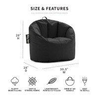 Big Joe Milano Beanbag Chair Stretch Limo Black Smartmax