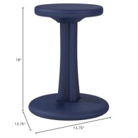 Kore Kids Pre-Teen Wobble Chair - Flexible Seating Stool For Classroom, Home & School, Add/Adhd - Made In The Usa - Age 10-11, Grade 5-6, Dark Blue (18.7In)