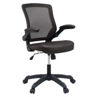 Modway Veer Back And Mesh Seat With Flip-Up Arms, Office Chair, Brown