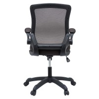 Modway Veer Back And Mesh Seat With Flip-Up Arms, Office Chair, Brown
