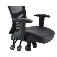 Modway Articulate Mesh Office Chair With Fully Adjustable Vegan Leather Seat In Black