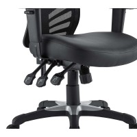 Modway Articulate Mesh Office Chair With Fully Adjustable Vegan Leather Seat In Black