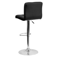 Flash Furniture Kathleen Contemporary Burgundy Quilted Vinyl Adjustable Height Barstool With Chrome Base