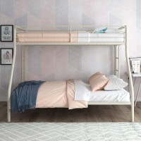 Dhp Dusty Metal Bunk Bed Frame For Kids Teens And Adults With Angled Ladder High Full Length Guardrail Smooth Rounded Edges