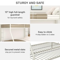 Dhp Dusty Metal Bunk Bed Frame For Kids Teens And Adults With Angled Ladder High Full Length Guardrail Smooth Rounded Edges