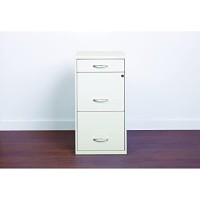 Hirsh Industries Space Solutions Metal 3 Drawer File Cabinet With Pencil Drawer Pearl White