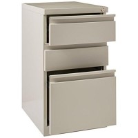 Hirsh Commercial Grade 20 Inch Deep Full Extension 3 Drawer File Cabinet In Light Gray