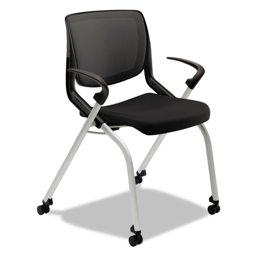 Hon Motivate Guest Chair With Fixed Arms, Nesting Stacking Chair, Black (Hmn2)