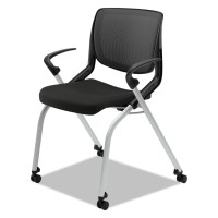 Hon Motivate Guest Chair With Fixed Arms, Nesting Stacking Chair, Black (Hmn2)