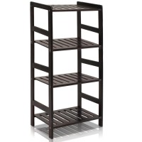 Furinno FNCJ33012 Pine Solid Wood 4Tier Storage Espresso