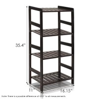 Furinno FNCJ33012 Pine Solid Wood 4Tier Storage Espresso