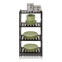 Furinno FNCJ33012 Pine Solid Wood 4Tier Storage Espresso