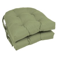 16inch Solid Twill Ushaped Tufted Chair Cushions Set of 2