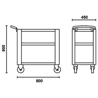 Beta C51 Easy Trolley 3-Shelf Shop Cart, Red