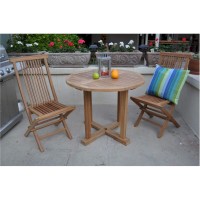 Anderson Teak Set-209 Bristol 3 Piece Outdoor Dining Set With Straight Legs