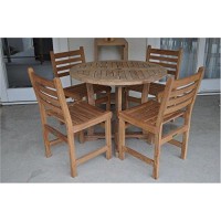 Anderson Teak Set-130 Wyndham 5 Piece Outdoor Dining Set With Curved Legs