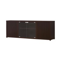 Ames Rectangular TV Console with Magneticpush Doors Cappuccino