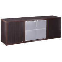 Ames Rectangular TV Console with Magneticpush Doors Cappuccino