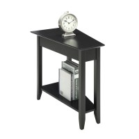 Convenience Concepts American Heritage Wedge End Table With Shelf 24L X 16W X 24H Black