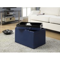 Convenience Concepts Designs4Comfort Accent Storage Ottoman 2275 X 1575 X 16 Blue Faux Leather