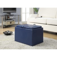 Convenience Concepts Designs4Comfort Accent Storage Ottoman 2275 X 1575 X 16 Blue Faux Leather