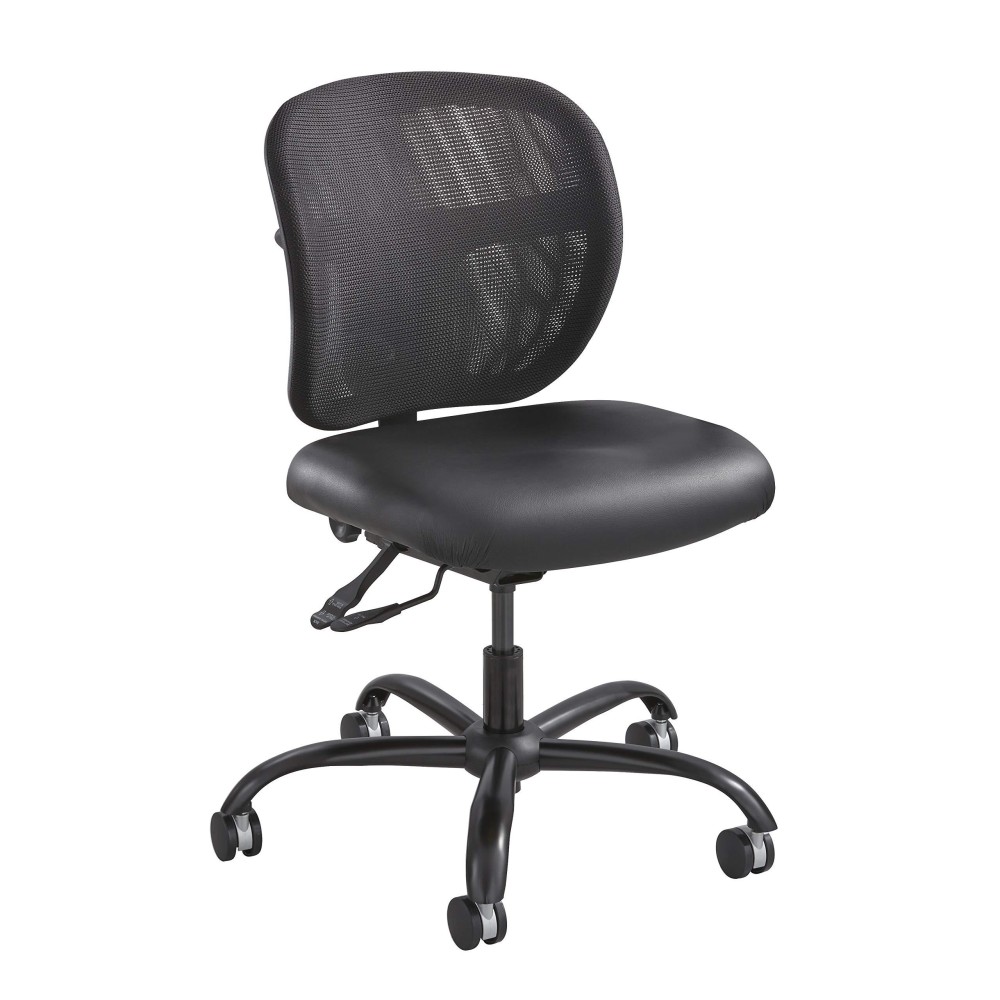 Safco Vue Intensive-Use Big And Tall Office Chair, Ergonomic And Height-Adjustable Swivel Seat With Breathable Mesh Back, Heavy-Duty Powder-Coated Base