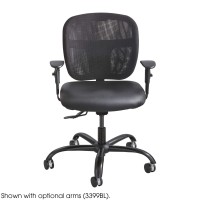 Safco Vue Intensive-Use Big And Tall Office Chair, Ergonomic And Height-Adjustable Swivel Seat With Breathable Mesh Back, Heavy-Duty Powder-Coated Base