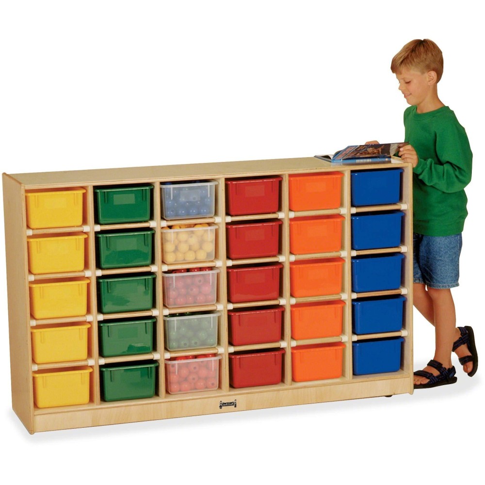 Jonti-Craft 30 Tray Mobile Storage With Colored Trays