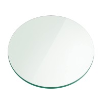 Fab Glass And Mirror Round Glass Table Top, 35 Inch, Clear