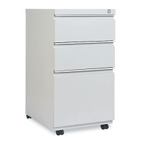 Alera Pbbbflg Three-Drawer Pedestal File With Full-Length Pull, 14 78 X 19 18, Light Gray