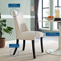 Modway Reverie Modern Upholstered Fabric Parsons Kitchen And Dining Room Chair In Beige