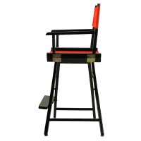 Casual Home 24 Directors Chair Black Framewith Red Canvas Counter Height