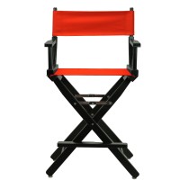 Casual Home 24 Directors Chair Black Framewith Red Canvas Counter Height