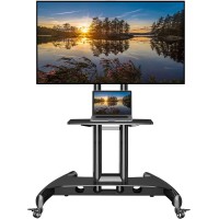 Nb North Bayou Mobile Tv Cart Rooling Tv Stand With Wheels For 32 To 75 Inch Lcd Led Oled Plasma Flat Panel Screens Up To 100Lbs Ava1500-60-1P (Black)