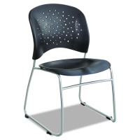Safco Products 6804Bl Reve Guest Chair Sled Base With Round Back, Black