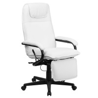 Flash Furniture High Back White Leather Executive Reclining Office Chair