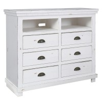 Media Chest Distressed White