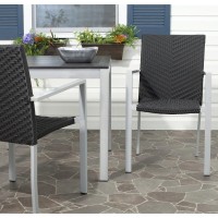 Safavieh Home Collection Cordova Black Indoor-Outdoor Stacking Arm Chair