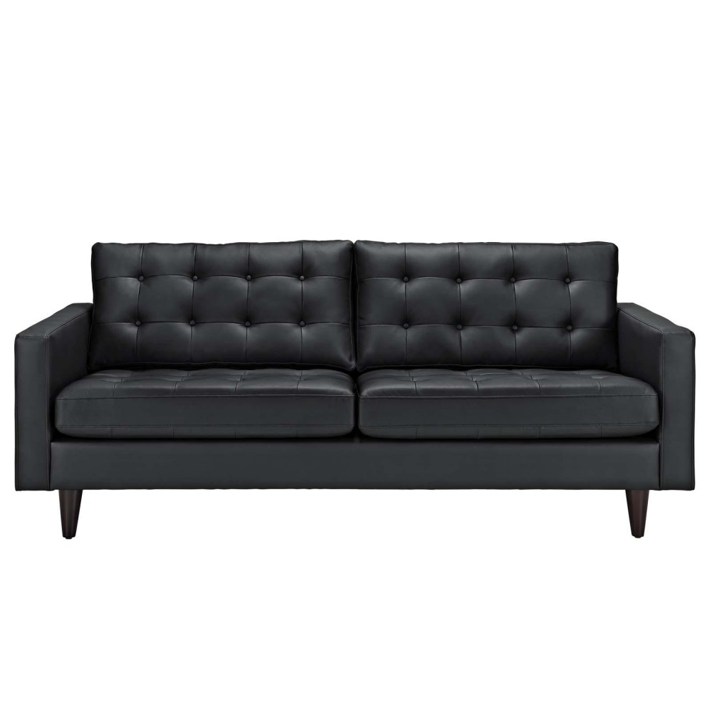 Empress Bonded Leather Sofa Black