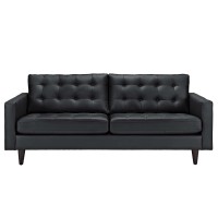 Empress Bonded Leather Sofa Black