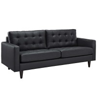 Empress Bonded Leather Sofa Black