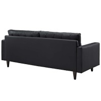 Empress Bonded Leather Sofa Black