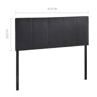 Modway Oliver Faux Leather Upholstered Queen Headboard In Black