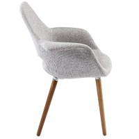 Modway Aegis Mid-Century Modern Upholstered Fabric With Wood Legs, Seats Two, Light Gray